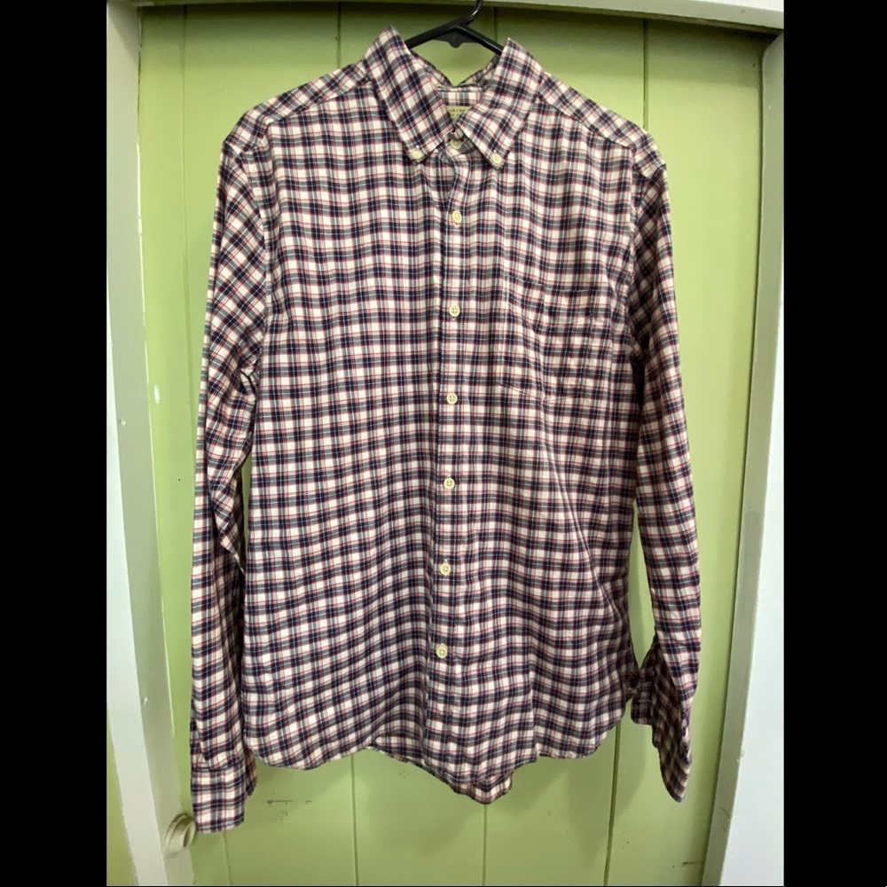 Lucky Brand Mens Button Down Blue Red Plaid Shirt California Fit Size M